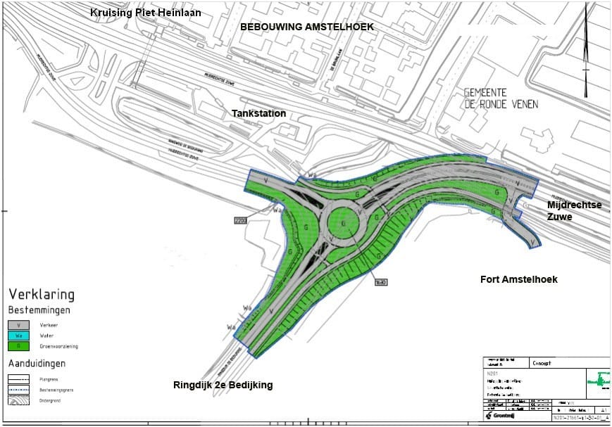 Start aanleg rotonde in Amstelhoek