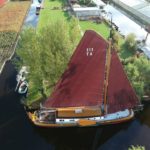 Aalsmeerse tjalk 3e in stormachtige Strontrace