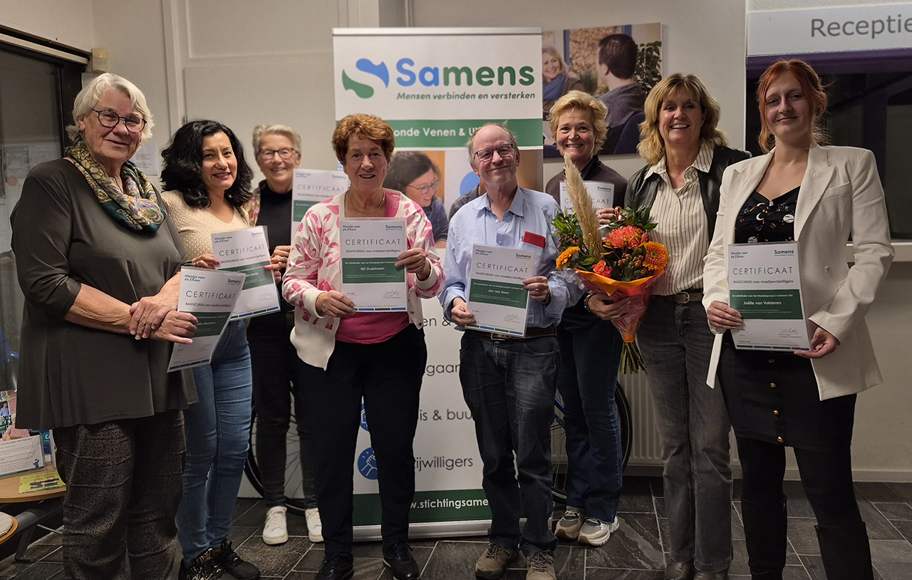 Vrijwilligers ronden basistraining maatjesvrijwilligers met succes af