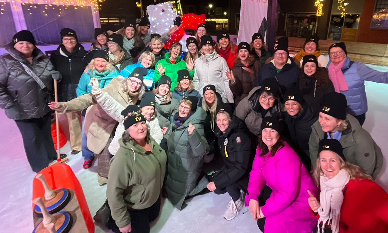 Zakenvrouwen DRV op glad ijs