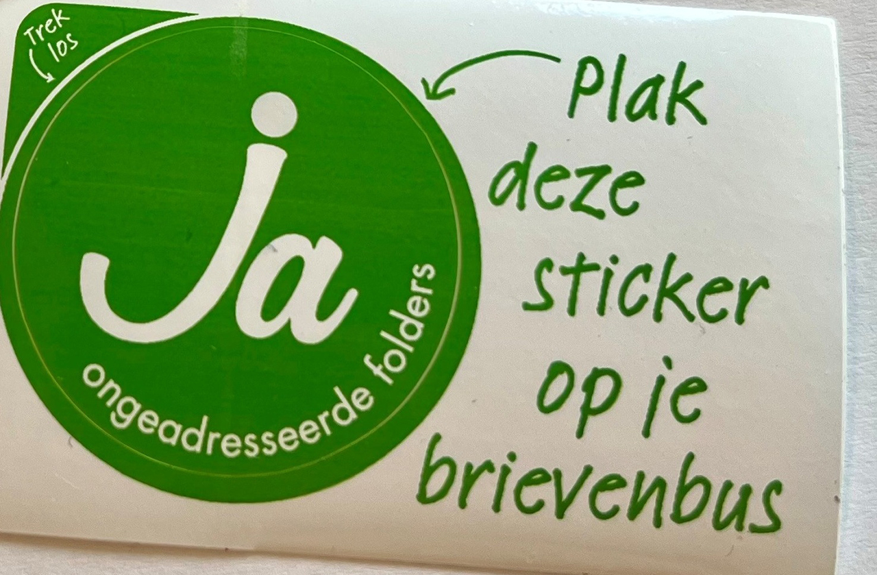 Ontvangst reclamedrukwerk blijft keuze van inwoners